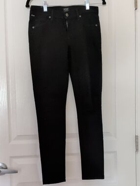 Citizens Of Humanity Black Cropped Ankle Jeans with Branded Button